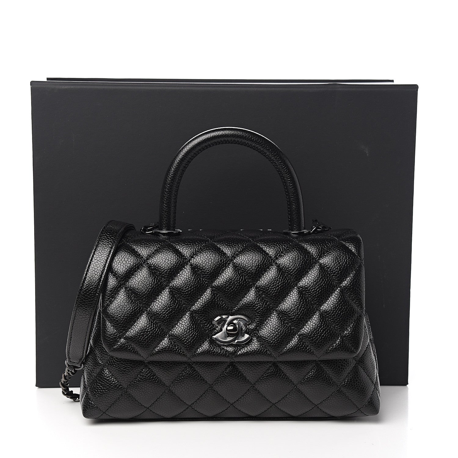 Chanel Caviar Quilted Mini Coco Handle Flap So Black 10 of 10