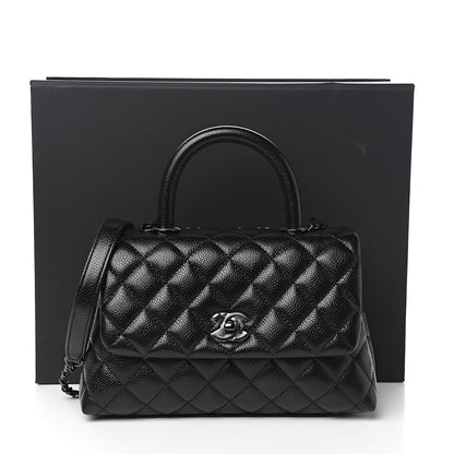 Chanel Caviar Quilted Mini Coco Handle Flap So Black 10 of 10
