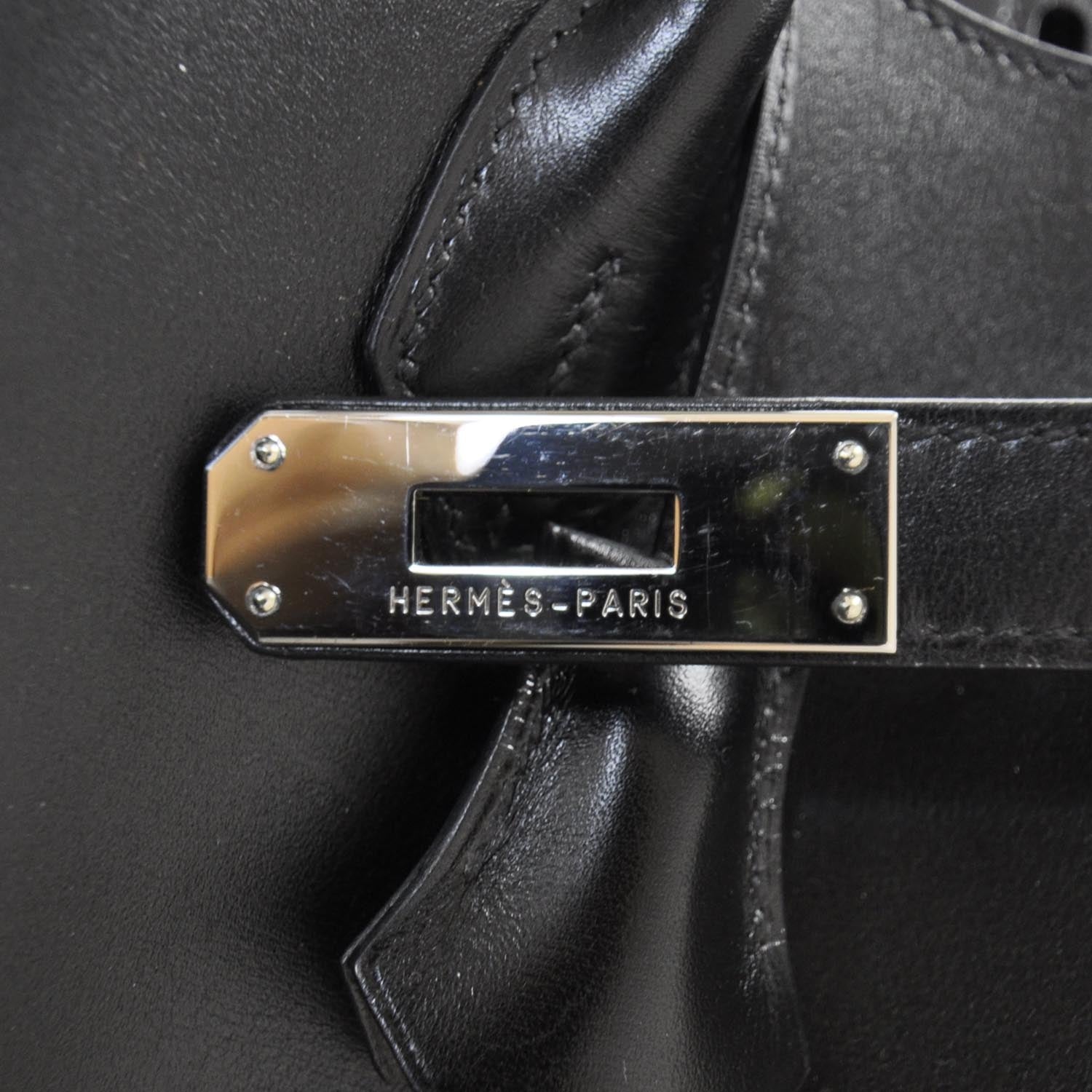 Hermes Box Calfskin Birkin 40 Black SHW 10 of 12