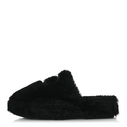 Chanel Shearling CC Flat Mules 41 Black 1 of 17