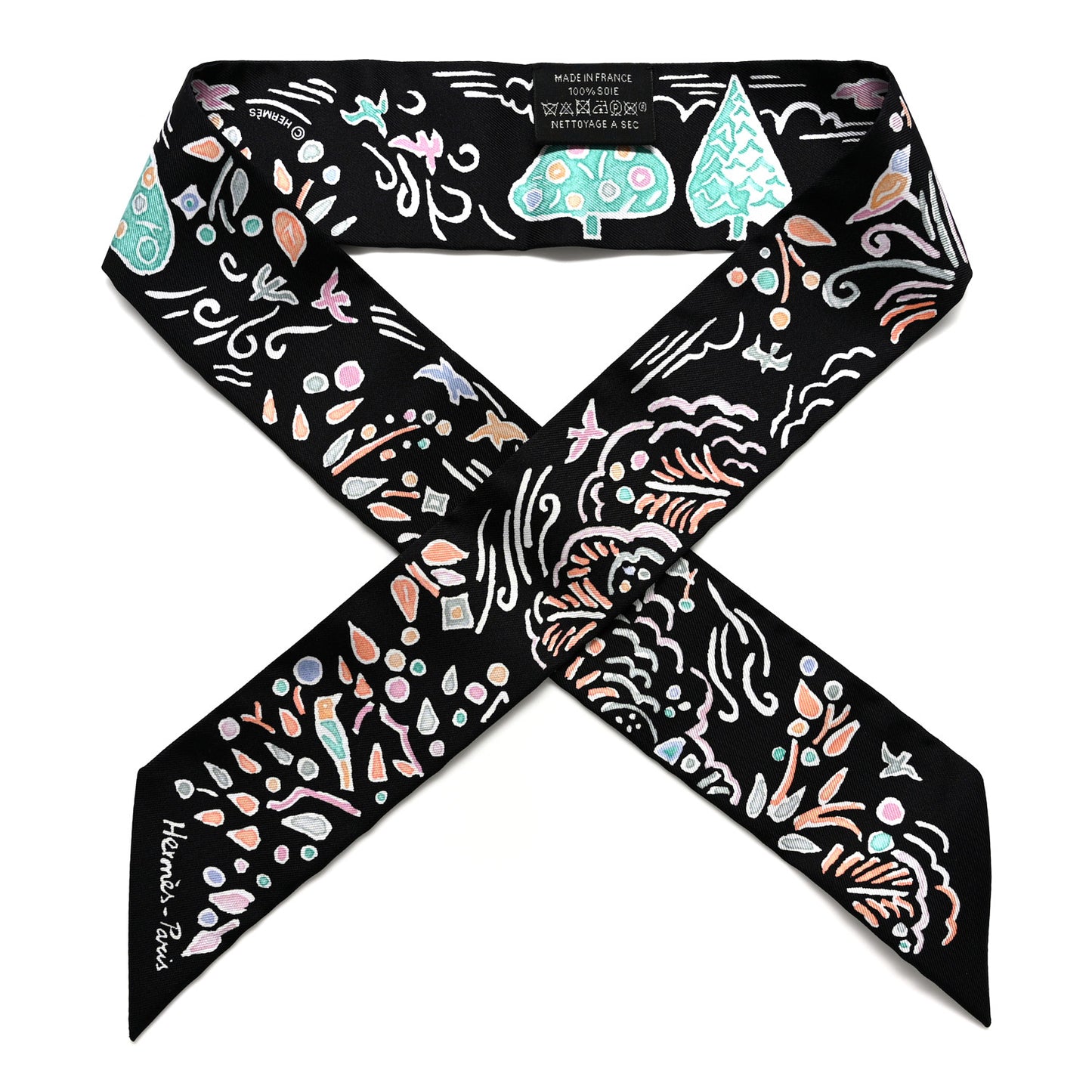 Silk Isola Di Primavera Twilly Black Vert Rose