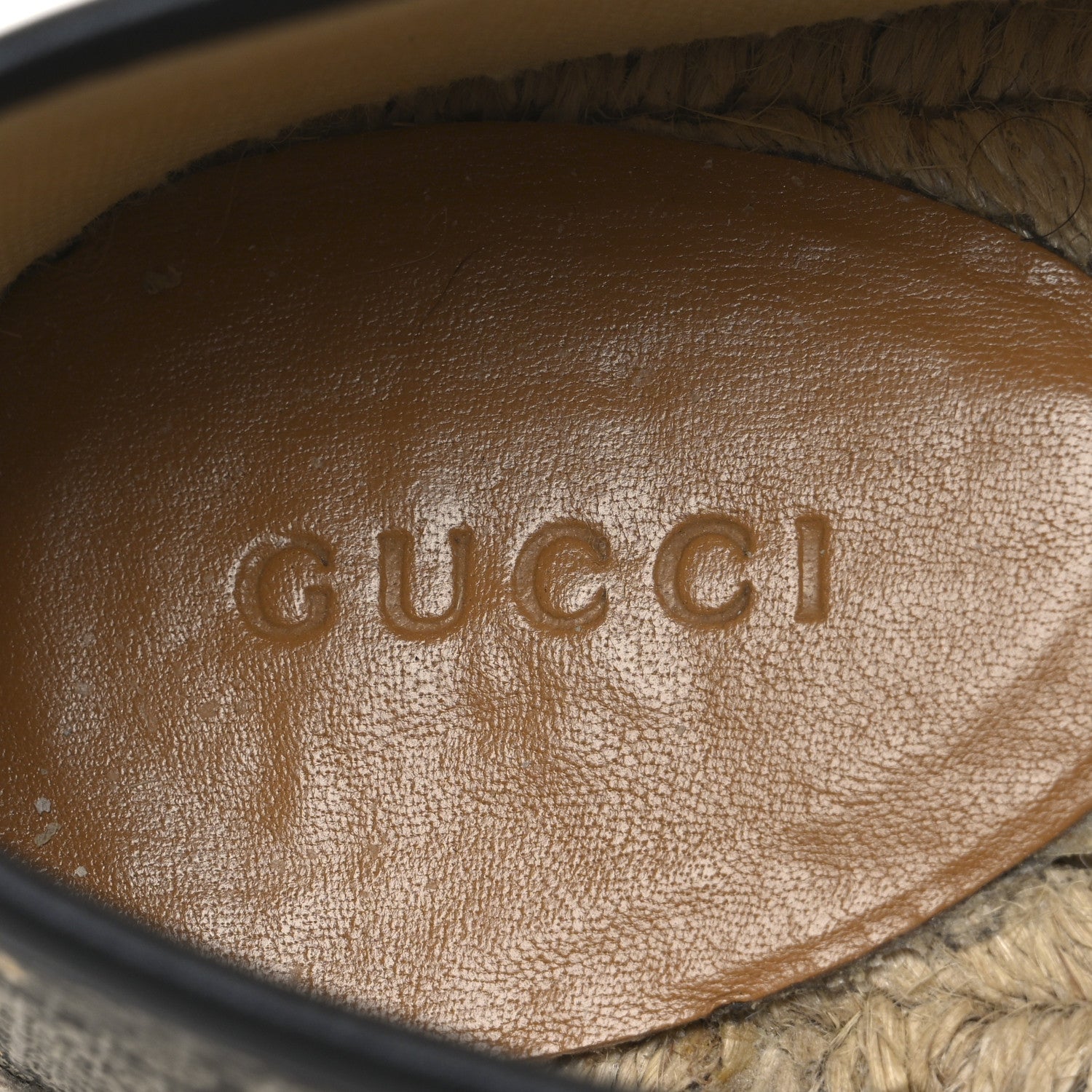 Gucci GG Supreme Monogram Bees Espadrille Flats 36.5 Beige Ebony Oro Black 9 of 10