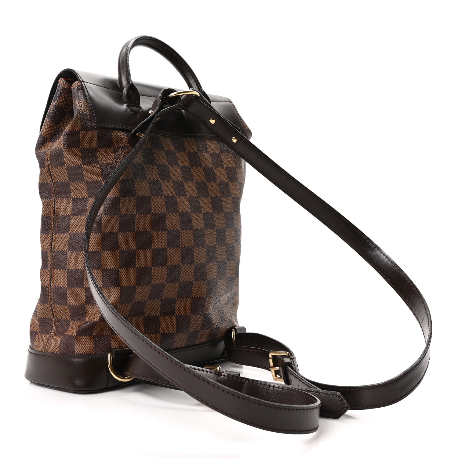 Louis Vuitton 2001 Damier Ebene Soho Backpack - Brown Louis Vuitton 2001 Damier Ebene Soho Backpack - Brown