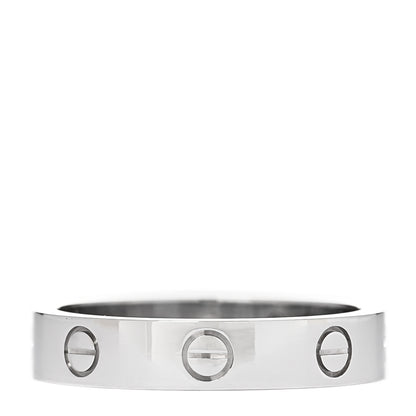 Cartier 18K White Gold Diamond 4mm LOVE Wedding Band Ring 55 7.25 1 of 4