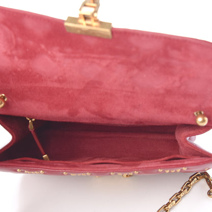 Christian Dior Lambskin Cannage Studded Small Dioraddict Flap Bag Red 5 of 11