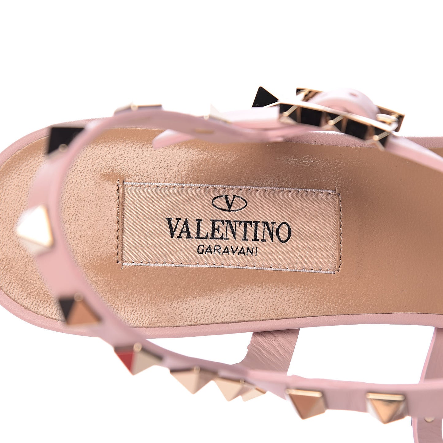 Calfskin Rockstud 60mm City Sandals 37.5 Water Rose