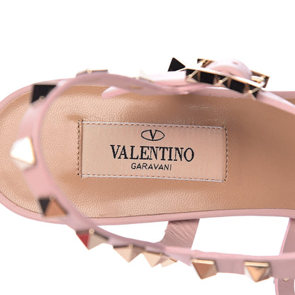 Valentino Garavani Calfskin Rockstud 60mm City Sandals 37.5 Water Rose 6 of 10