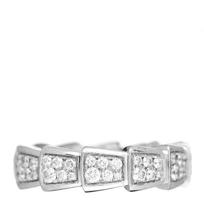 Bulgari 18K White Gold Diamond Serpenti Viper Pave Ring 52 6 1 of 5