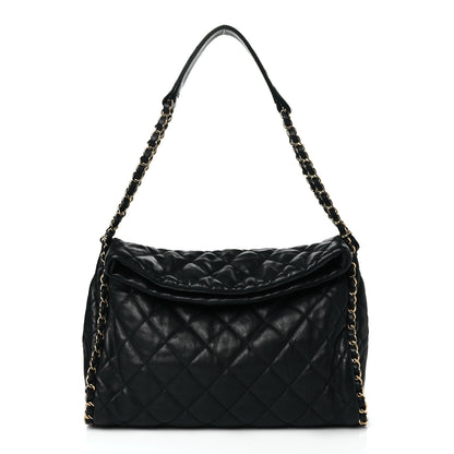 Chanel Calfskin Quilted Medium Chain Me Hobo Black 1 of 10
