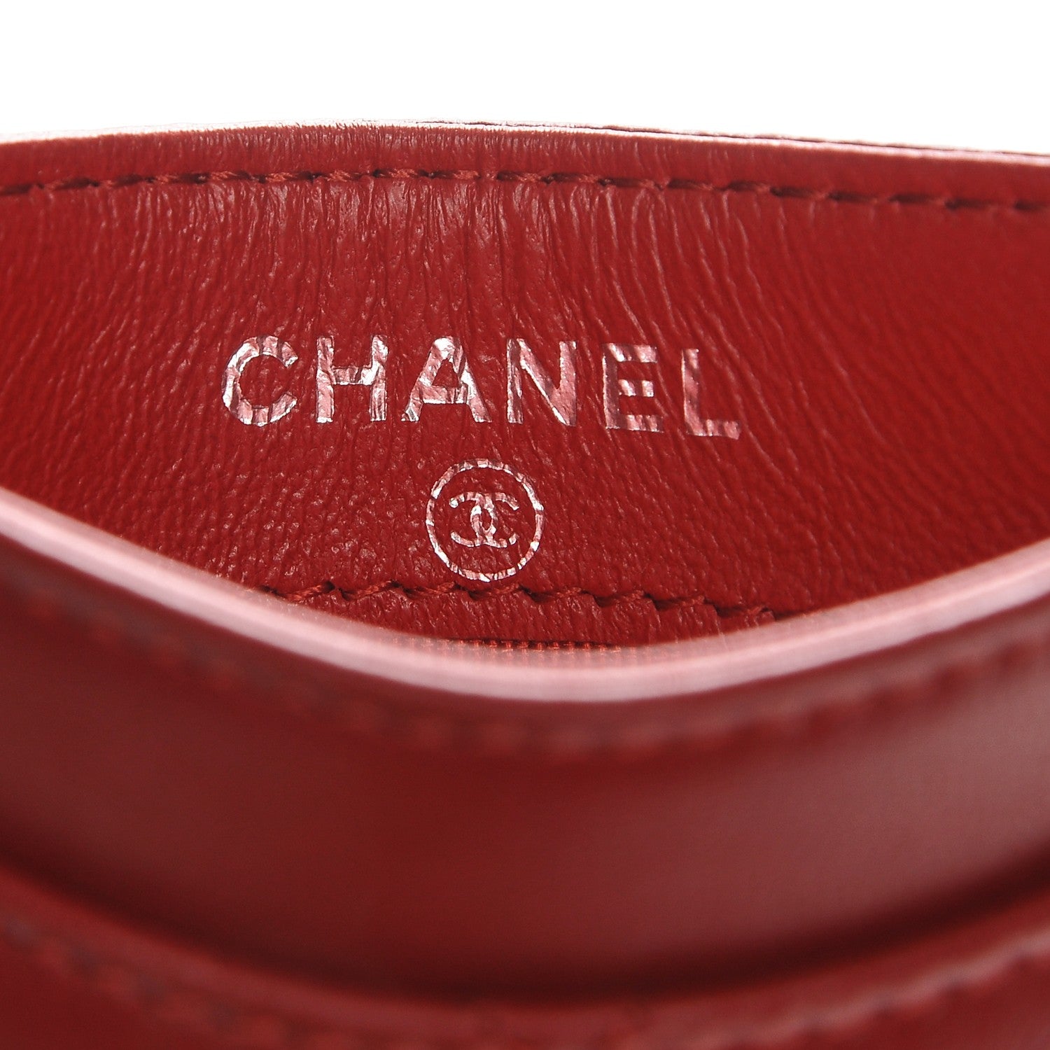 Chanel Lambskin Quilted Card Holder Red 7 of 8