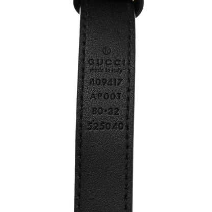 Gucci Calfskin Double G 20mm Belt 80 32 Black 3 of 5