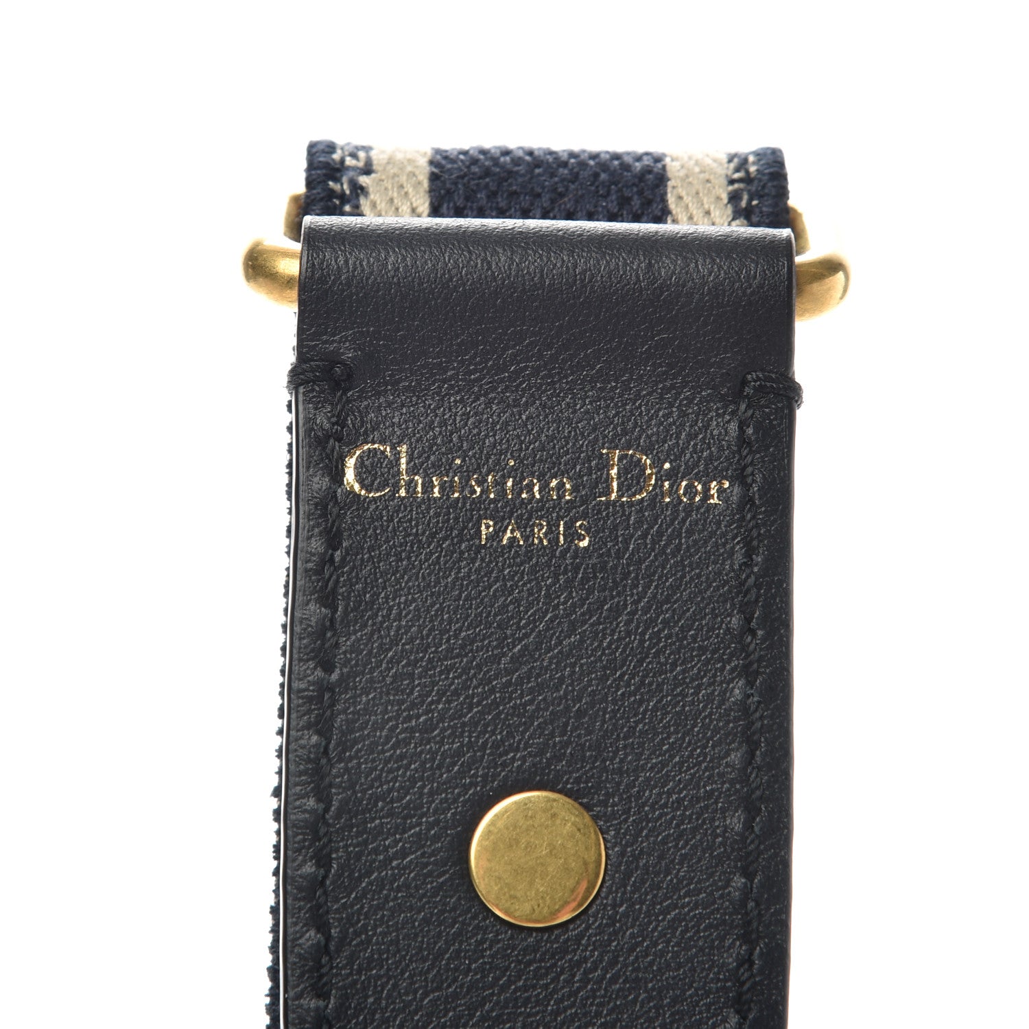 Christian Dior Canvas Embroidered Shoulder Strap Blue 4 of 6