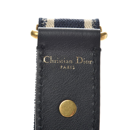 Christian Dior Canvas Embroidered Shoulder Strap Blue 4 of 6