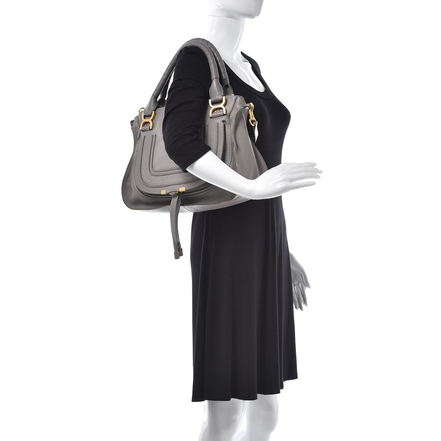 Chloe Calfskin Medium Marcie Satchel Cashmere Grey 2 of 8