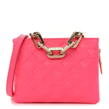 Louis Vuitton Calfskin Embossed Monogram Coussin BB Rose Fluo 1 of 11