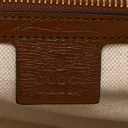 Gucci GG Supreme Monogram Azalea Calfskin Small Horsebit 1955 Top Handle Bag Beige Ebony Brown Sugar 6 of 11