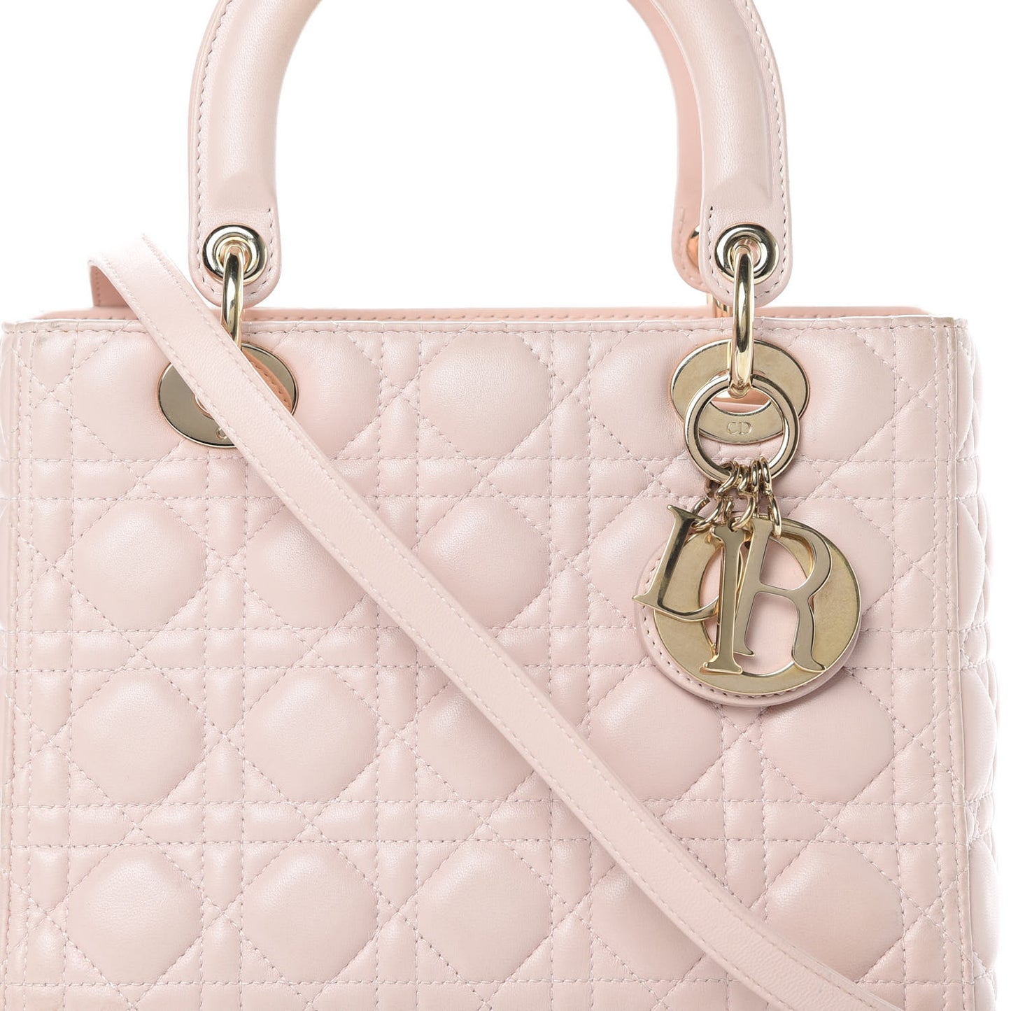 Lambskin Cannage Medium Lady Dior Light Pink
