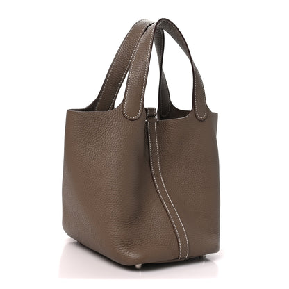 Hermes Taurillon Clemence Picotin Lock 18 PM Etoupe 3 of 11
