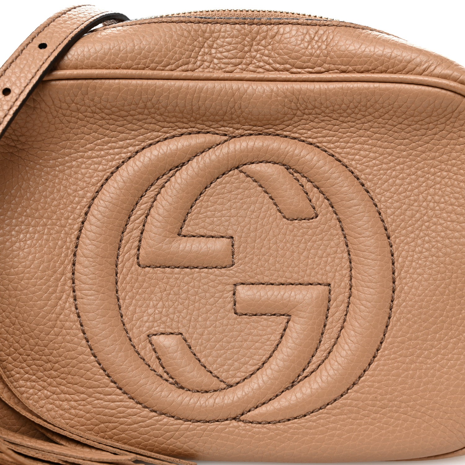 Gucci Pebbled Calfskin Small Soho Disco Bag Camelia 8 of 10