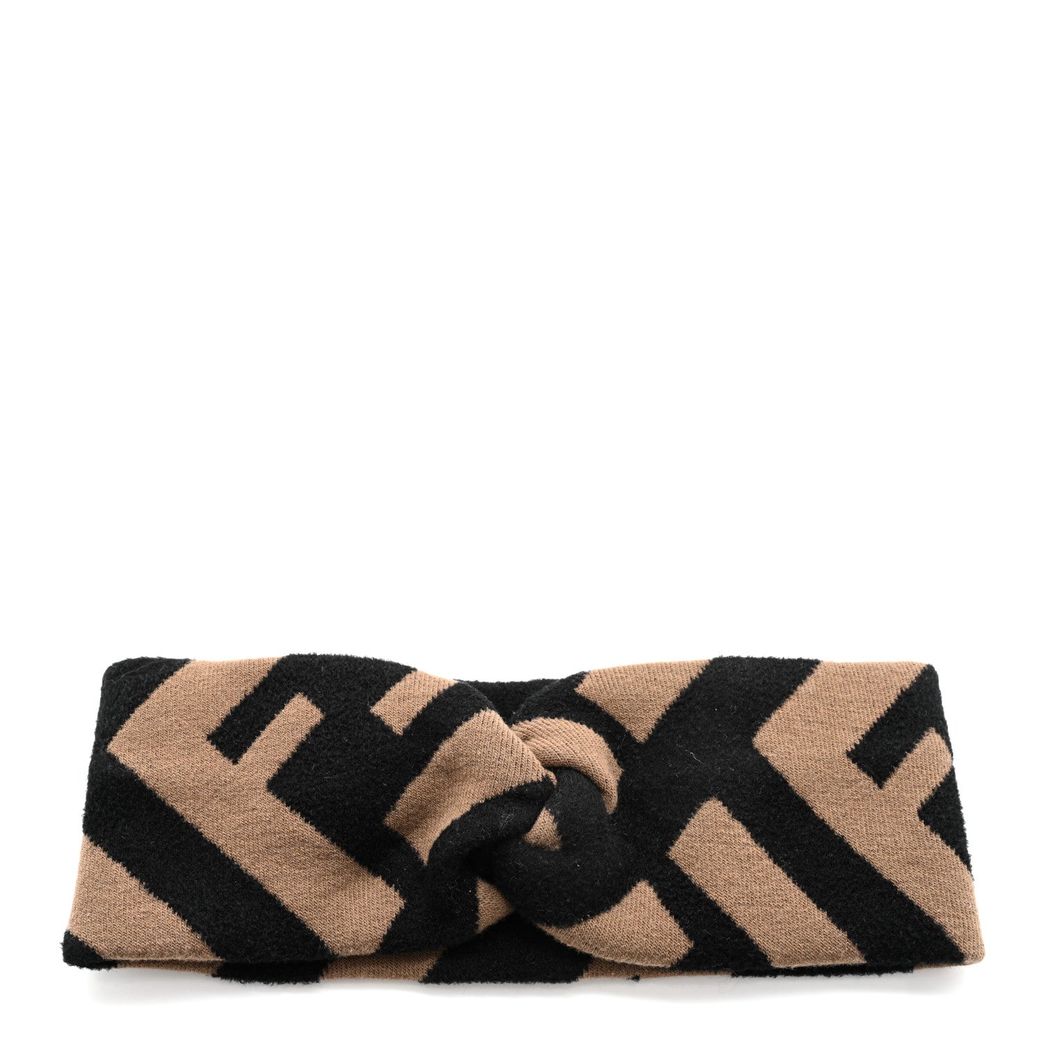 Fendi Wool FF Logo Headband Tobacco 1 of 8