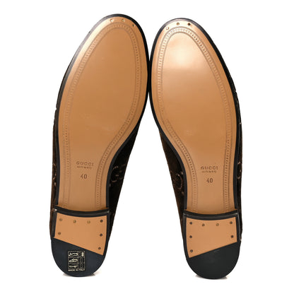 Gucci Velvet GG Monogram Horsebit Womens Jordaan Loafers 40 Brown Black 6 of 9