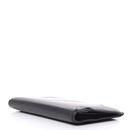 Chanel Goatskin Camellia Embossed Yen Wallet Black 4 of 11