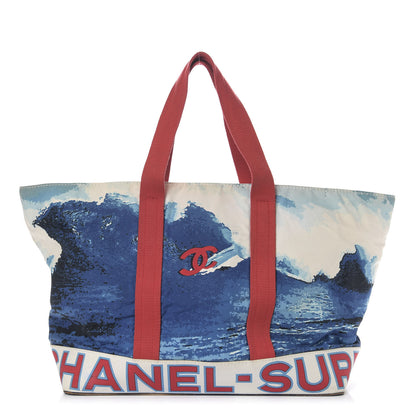 Chanel Canvas Surf Tote Red Blue 1 of 25