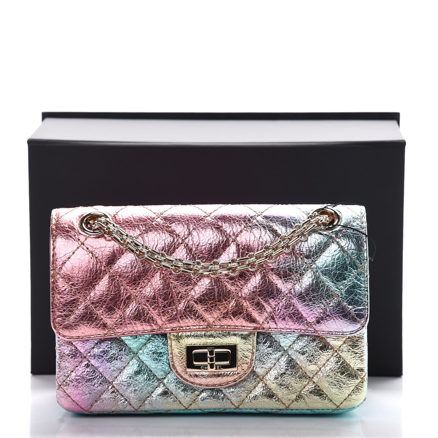 Chanel Metallic Goatskin Quilted Mini 2.55 Reissue Flap Multicolor 10 of 10