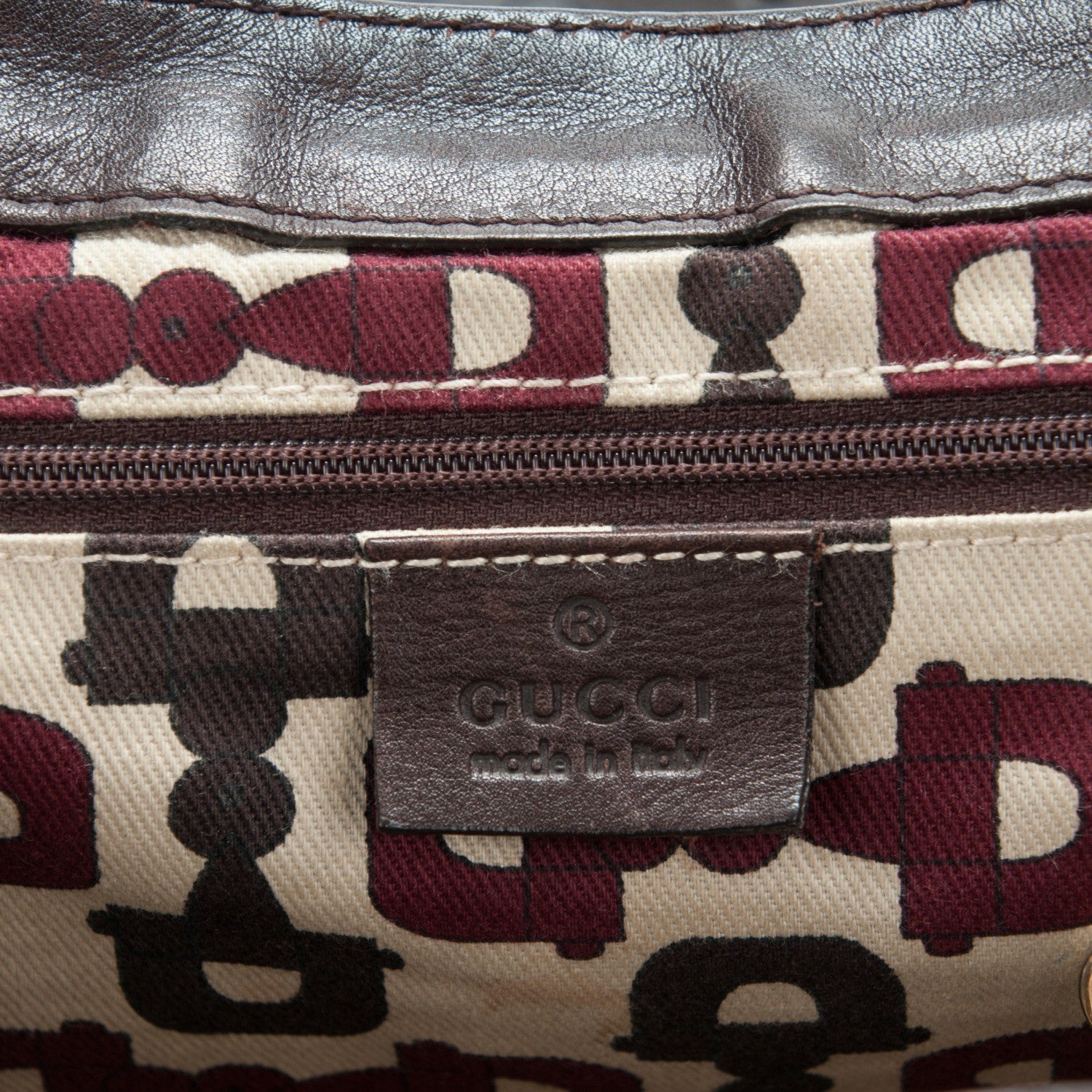 Gucci Guccissima Large D Gold Shoulder Bag Chocolate 6 of 7
