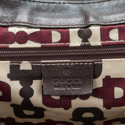 Gucci Guccissima Large D Gold Shoulder Bag Chocolate 6 of 7