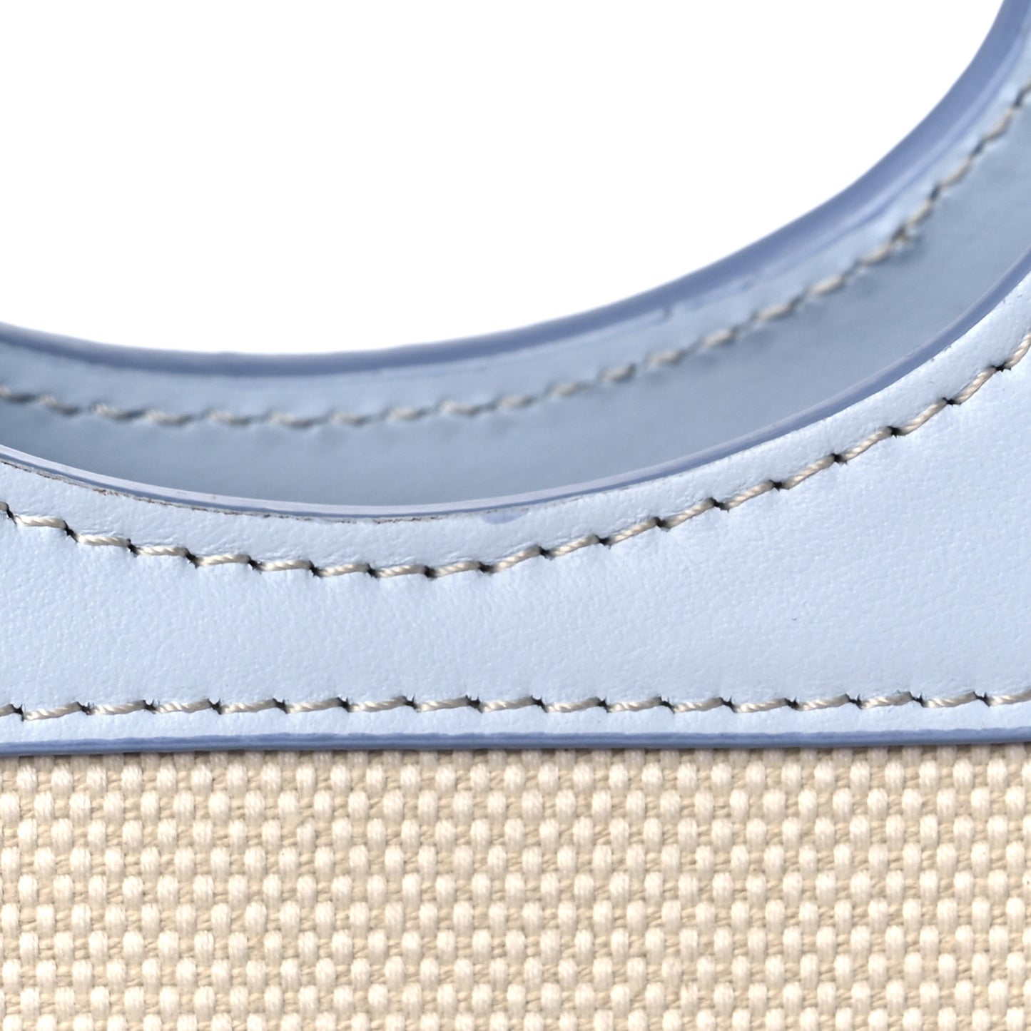 Canvas Smooth Calfskin Two Tone Mini Pocket Bag Natural Pale Blue