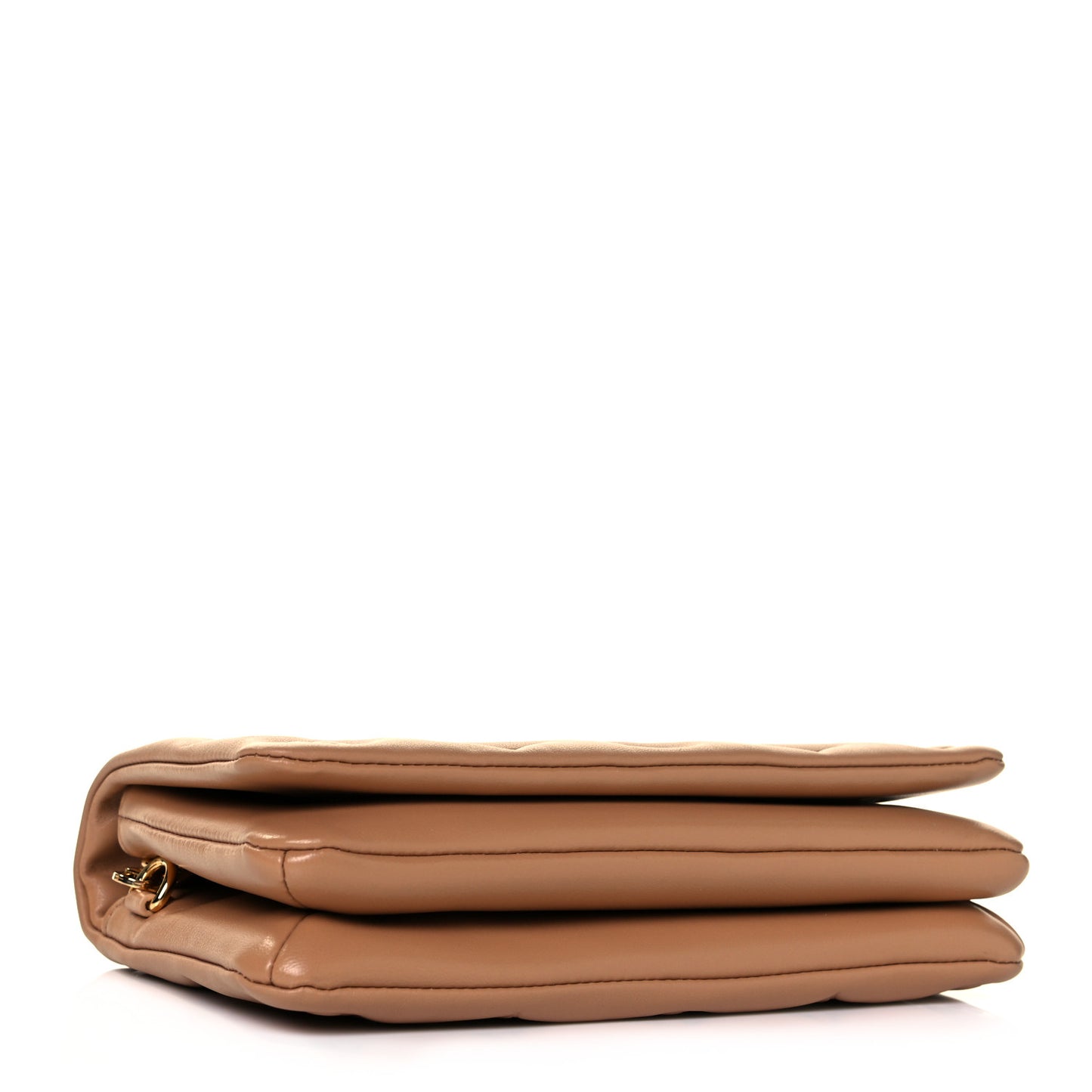 Lambskin Embossed Monogram Pochette Coussin Camel