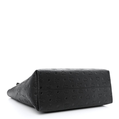 MCM Calfskin Ottomar Monogram Medium Klara Shopper Tote Black 4 of 10