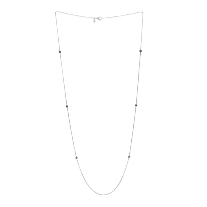 David Yurman Sterling Silver Black Diamond Pave Ball Station Necklace 3 of 4