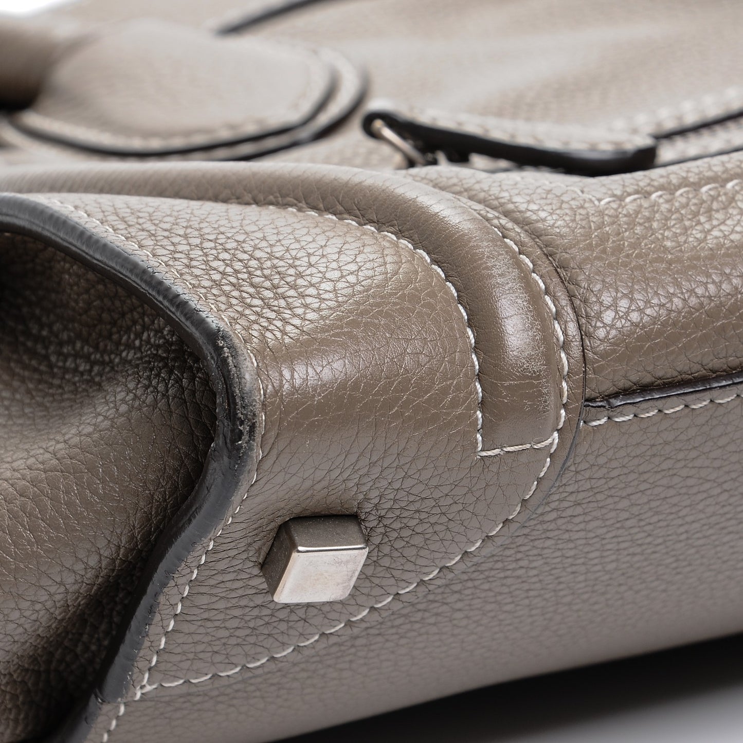 Drummed Calfskin Mini Luggage Souris