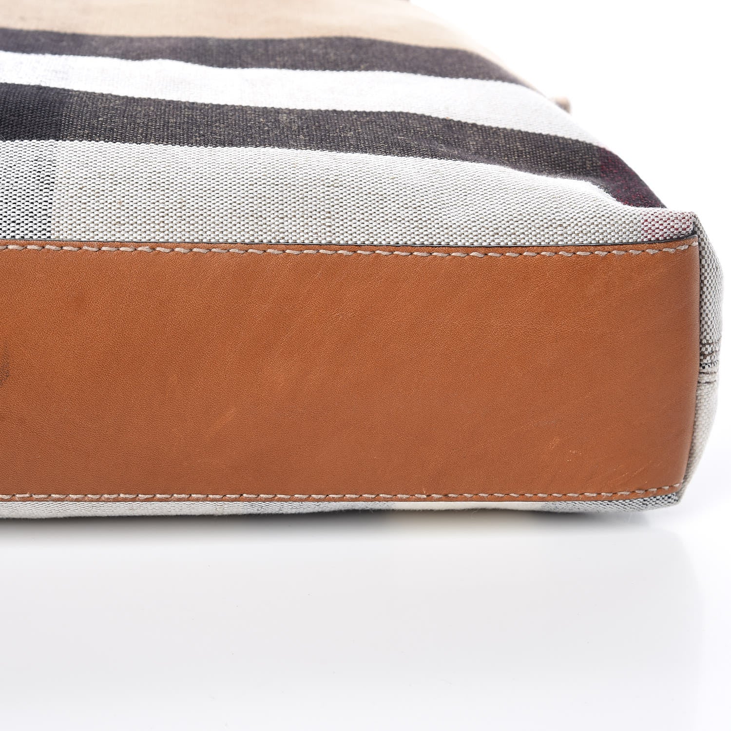 Burberry Canvas Mega Check Medium Tottenham Brit Tote Saddle Brown 12 of 16