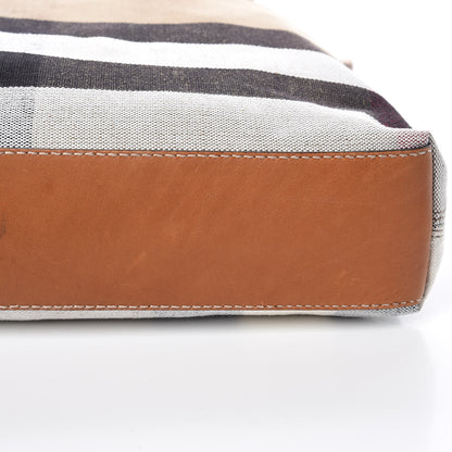 Burberry Canvas Mega Check Medium Tottenham Brit Tote Saddle Brown 12 of 16