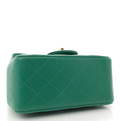 Chanel Lambskin Quilted Mini Square Flap Green 3 of 10
