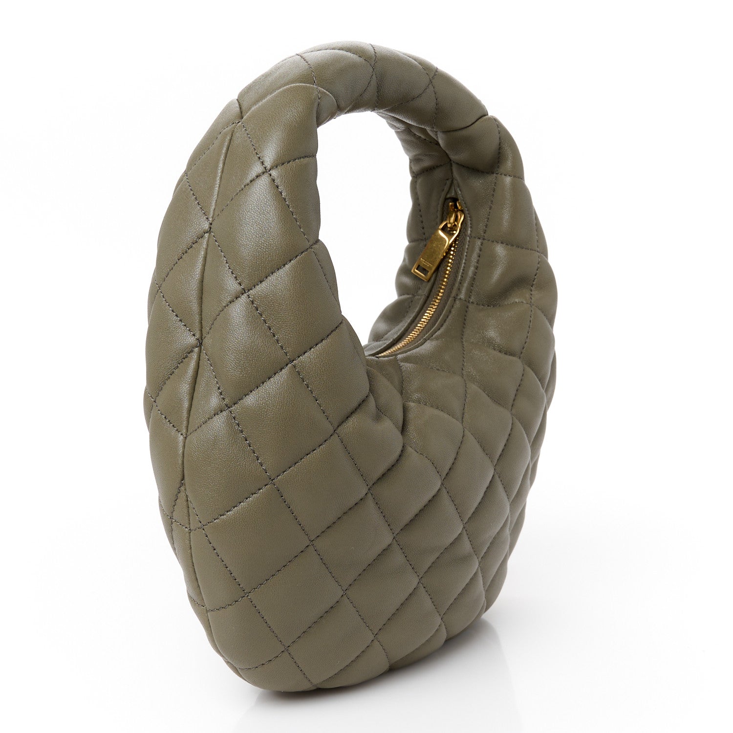 Saint Laurent Lambskin Quilted Icarino Bag Dark Strong Moss 3 of 10