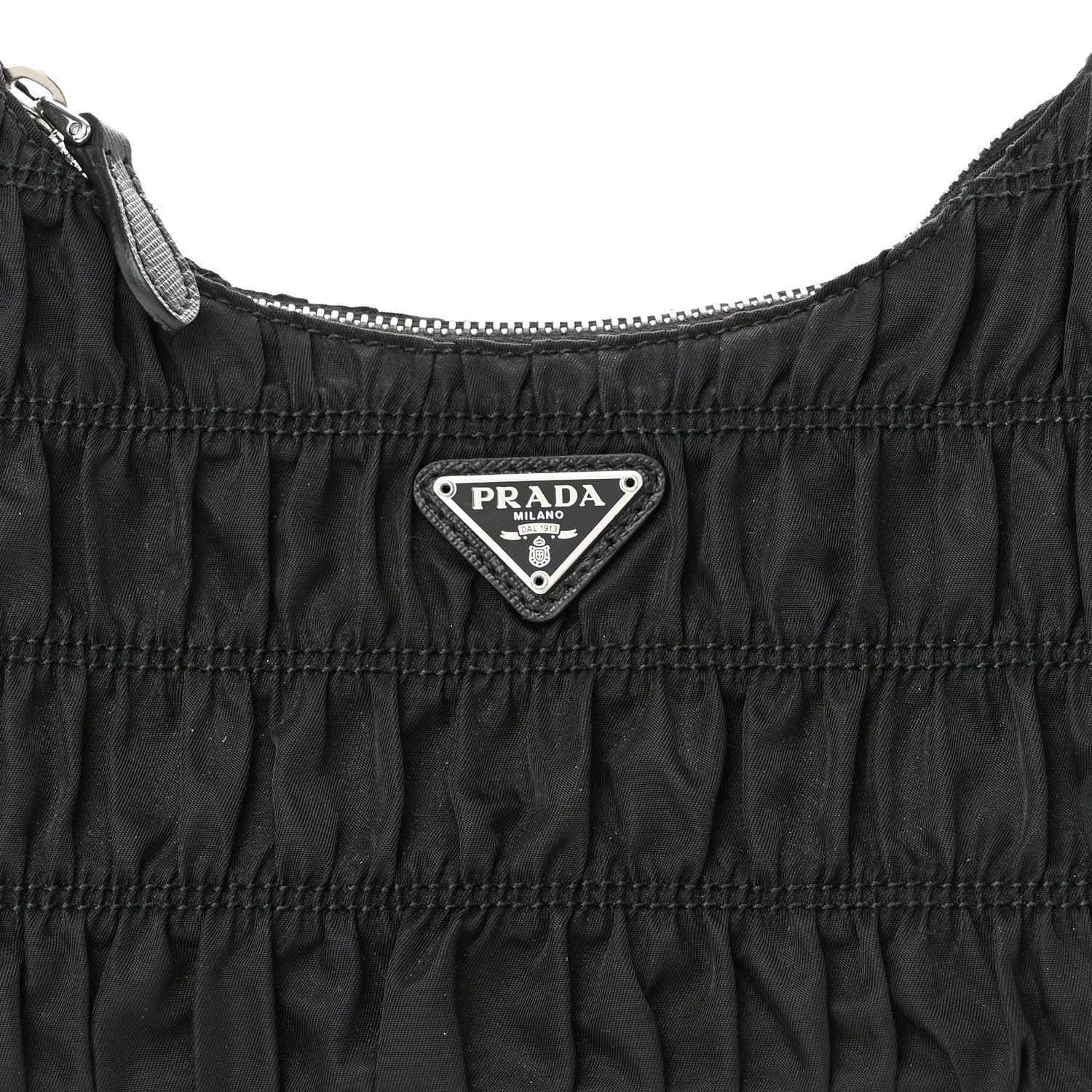 Prada Tessuto Nylon Gaufre Shoulder Bag Black 6 of 8