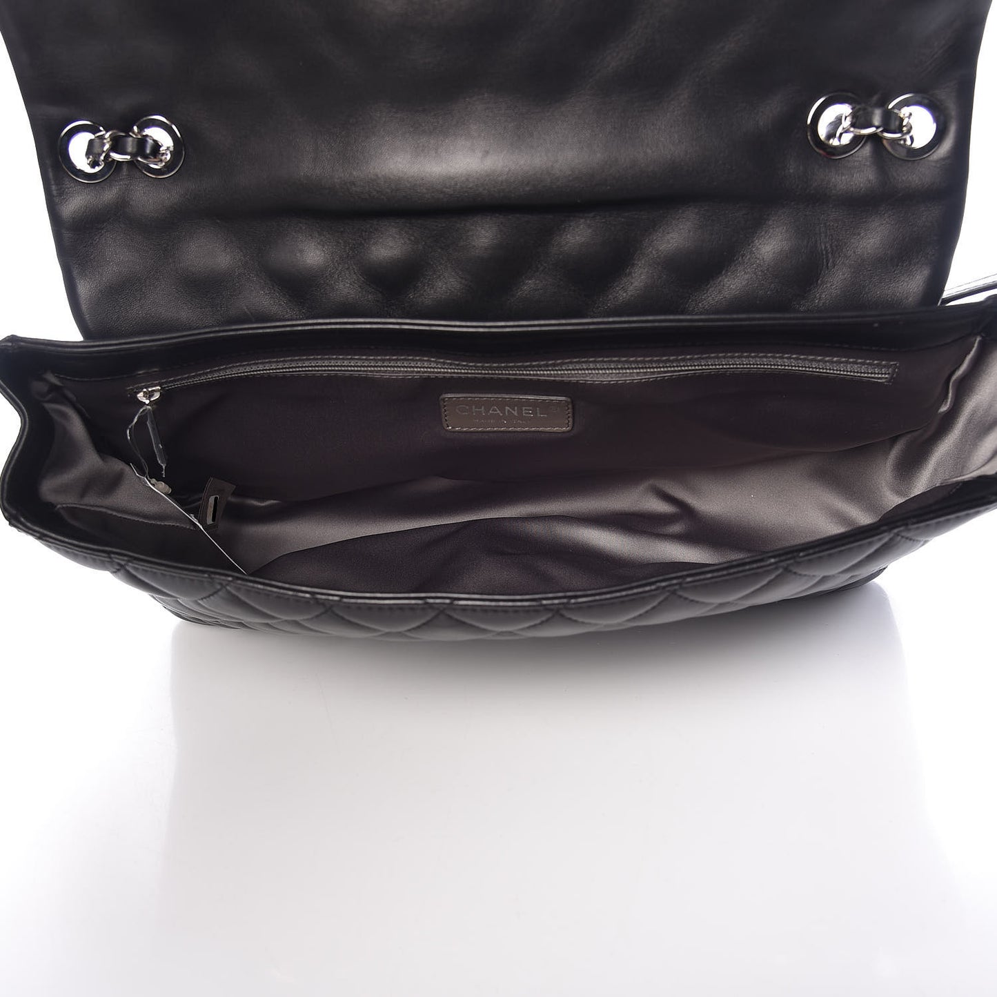 Lambskin Quilted Jumbo Coco Rain Flap Black