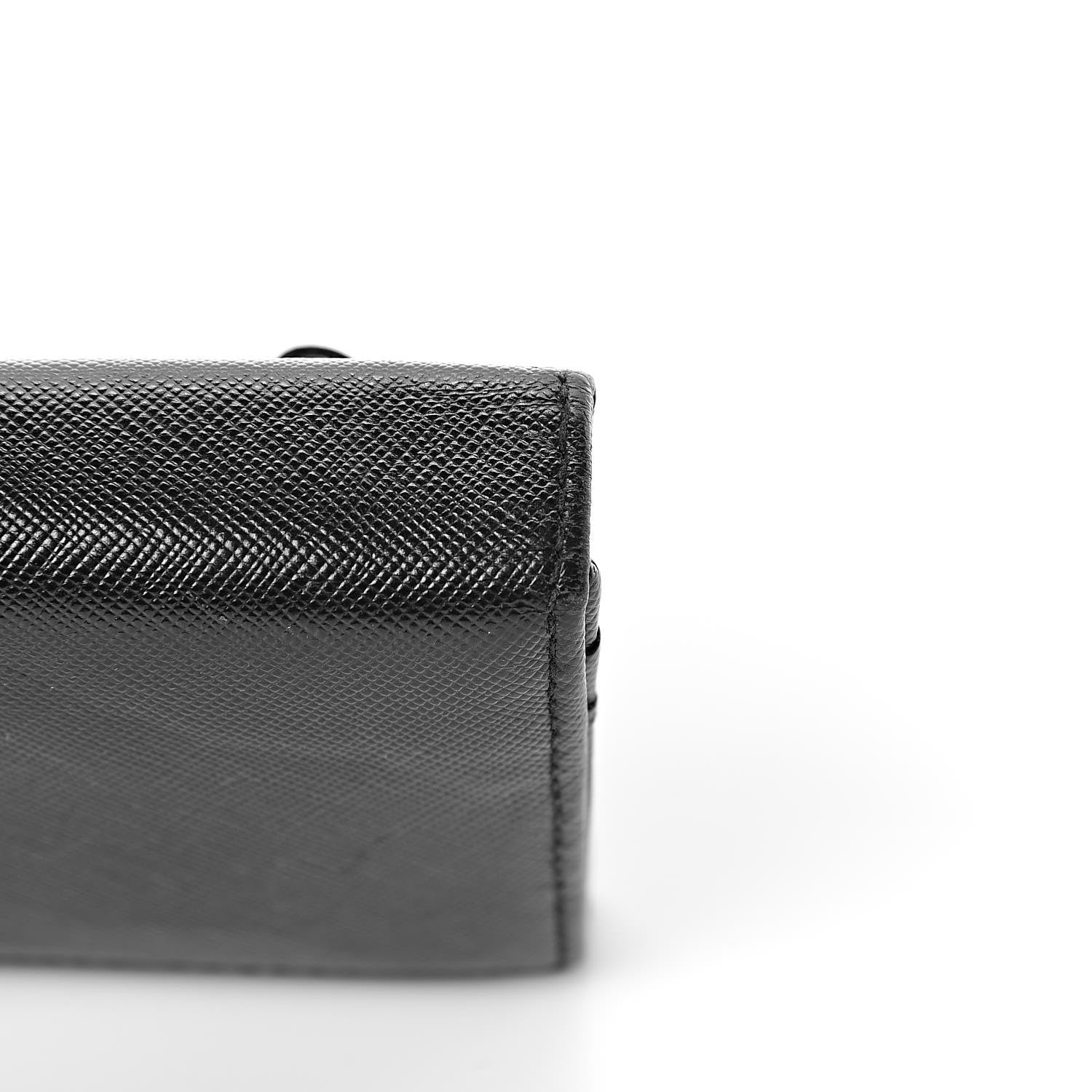Prada Saffiano Continental Flap Wallet Black 10 of 14
