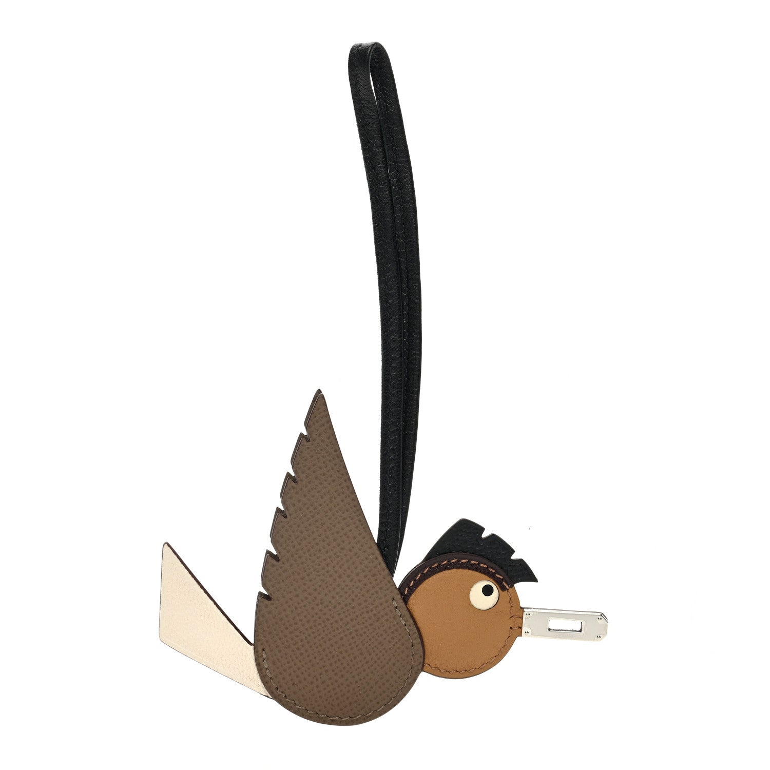 Hermes Epsom Swift Chevre Mysore Birdy Bag Charm Etoupe Nata Biscuit Rouge Sellier Black 1 of 3