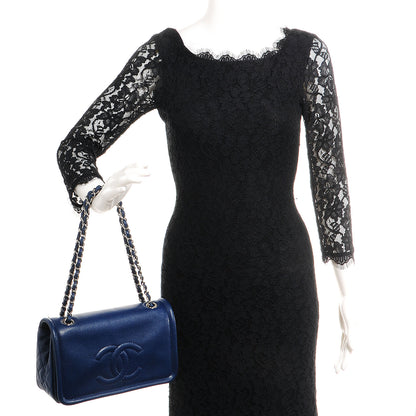 Chanel Caviar Timeless Medium Flap Navy 2 of 7
