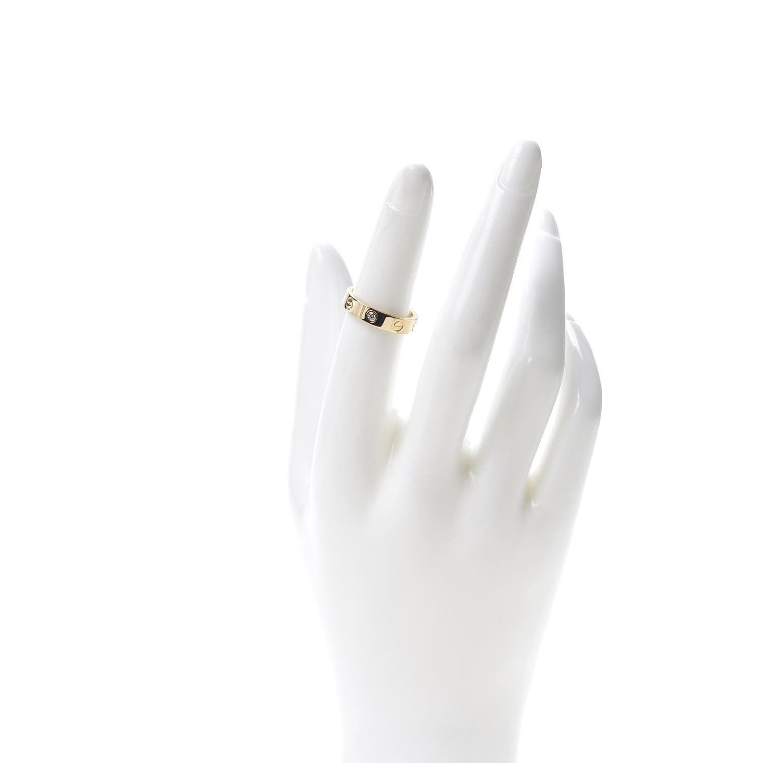 Cartier 18K Yellow Gold Diamond 4mm LOVE Wedding Band Ring 50 5.25 2 of 4
