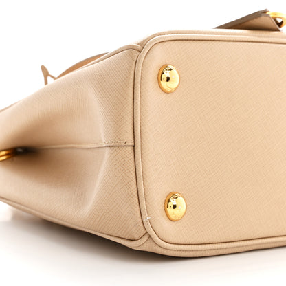 Prada Saffiano Lux Mini Galleria Double Zip Tote Sabbia 9 of 13