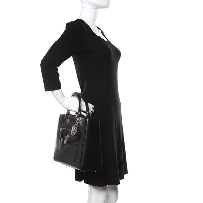 Christian Dior Box Calfskin Lady Dior Pouch Tote Black 2 of 10