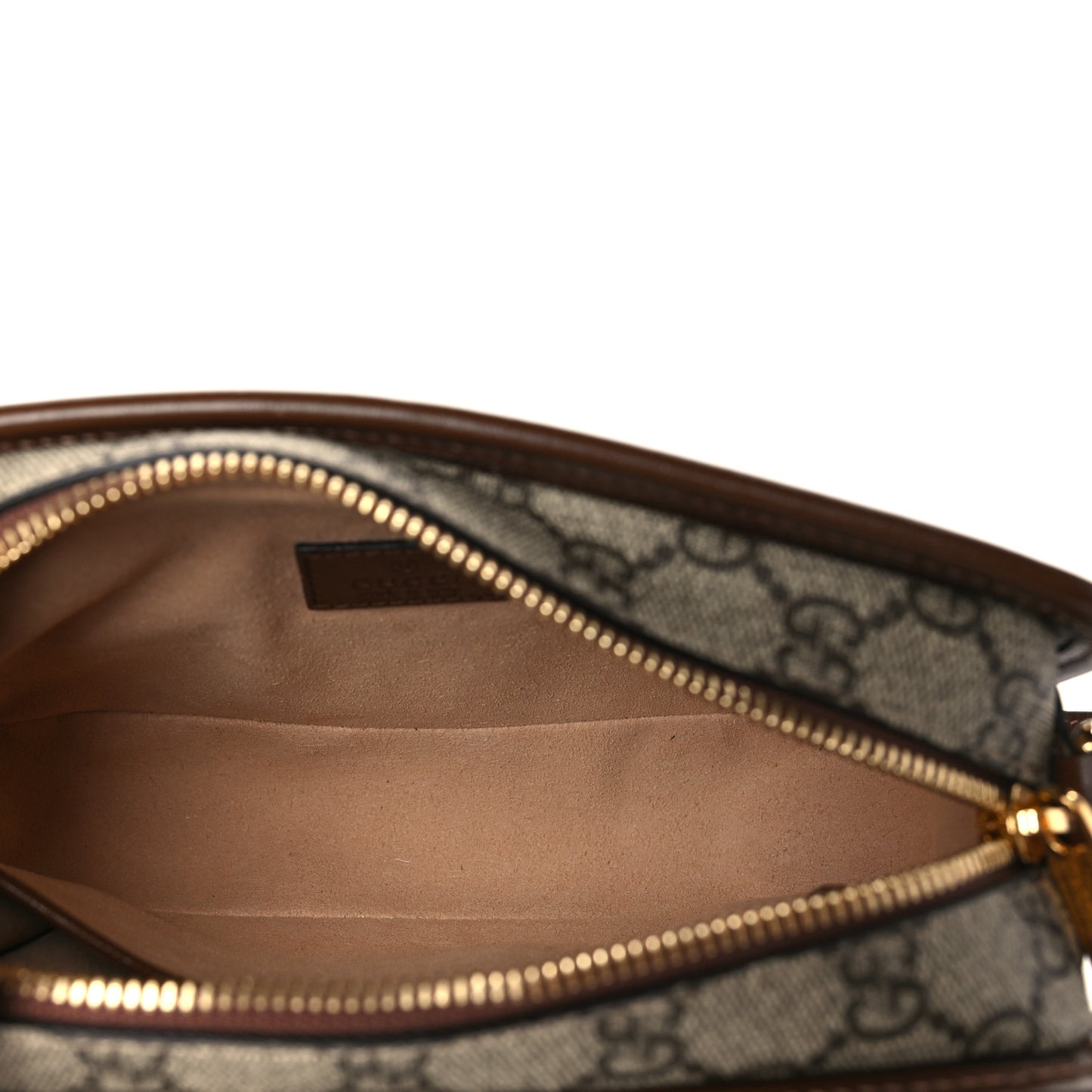 GG Supreme Monogram Azalea Calfskin Mini Retro Interlocking G Shoulder Bag Beige Ebony Brown Sugar