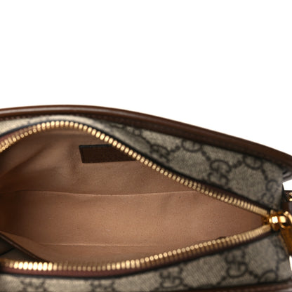Gucci GG Supreme Monogram Azalea Calfskin Mini Retro Interlocking G Shoulder Bag Beige Ebony Brown Sugar 4 of 9