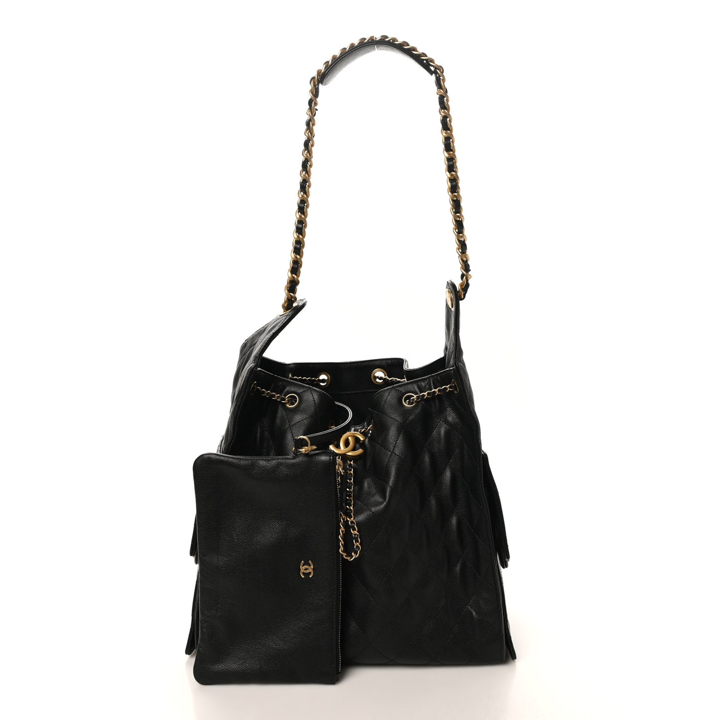 Caviar Quilted Medium Chanel 25 Handbag Black